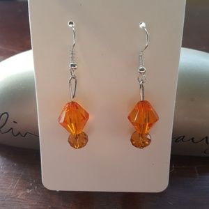Silver/ Orange 🍊/& 💛 Yellow/ Statement Earrings